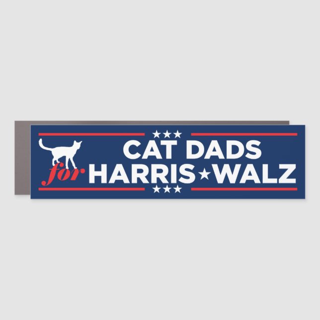 Cat Dads for Harris Walz 2024 Bumper Car Magnet (Front)