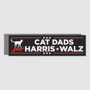 Cat Dads for Harris Walz 2024 Bumper Car Magnet
