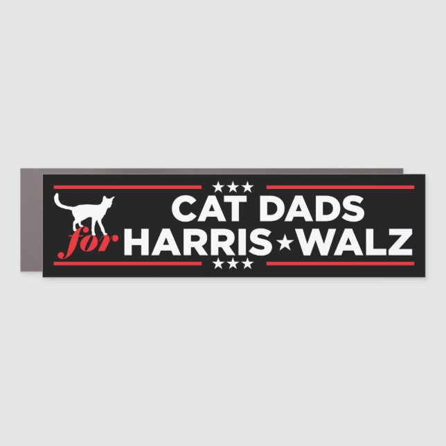 Cat Dads for Harris Walz 2024 Bumper Car Magnet (Front)