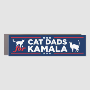 Cat Dads for Kamala 2024 Bumper Car Magnet