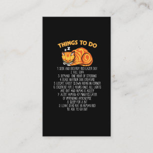 Cat Daily Routine annoy people Kitty Owner Humor Business Card