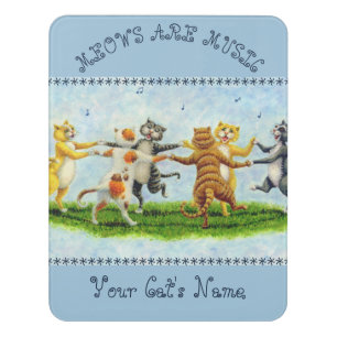 CAT DANCE VERTICAL DOOR / ROOM SIGN *Personalize