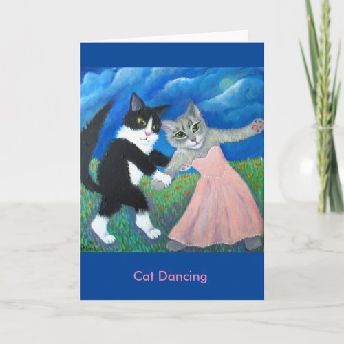 Cat Dancing Greeting card