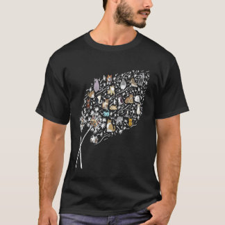 Cat Dandelion Funny Flower Colorful Pets for Women T-Shirt