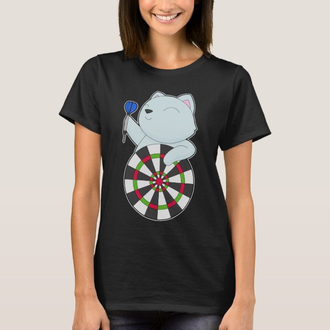Cat Darts Dartboard T-Shirt (Front)
