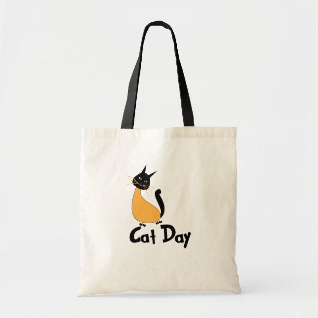 Cat Day Cat Kitty Tote Bag (Front)