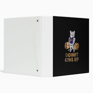 Cat Deadlift Powerlifting Donut Gym 3 Ring Binder