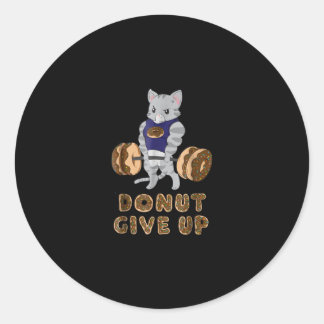 Cat Deadlift Powerlifting Donut Gym Classic Round Sticker