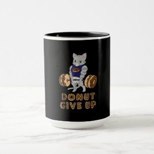 Cat Deadlift Powerlifting Donut Gym Mug