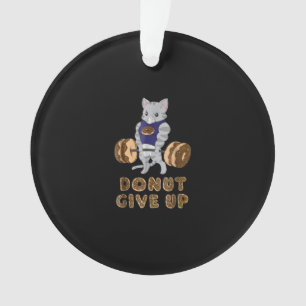 Cat Deadlift Powerlifting Donut Gym Ornament