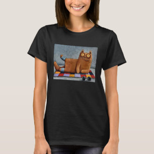 Cat Deadlift Powerlifting Gym Yoga Artwork T-Shirt