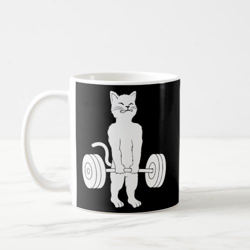 Cat Deadlift _ Powerlifting Kitty Muscle Cat Coffee Mug