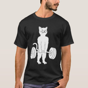 Cat Deadlift Powerlifting Kitty Muscle Cat T-Shirt