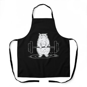 Cat Deadlift Powerlifting Kitty Muscle Cute Cats F Apron