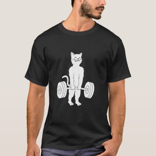 Cat Deadlift Powerlifting Kitty Tee Weightlifting