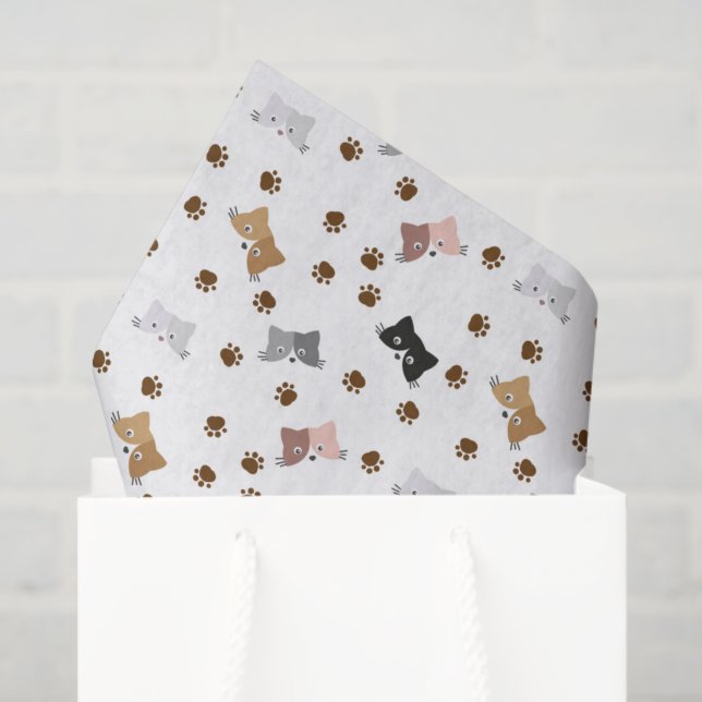 Cat Decoupage Paper, Kitten Feline Tissue Paper (Gift Bag)