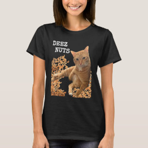 Cat DEEZ NUTS joke with cashews T-Shirt