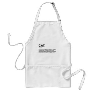 Cat Definition Noun Funny Cat Lover Adult Apron