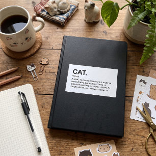 Cat Definition Noun Funny Cat Lover Rectangular Sticker