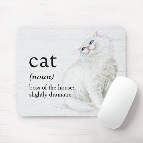 CAT Definition On Whitewashed Wood Mouse Pad