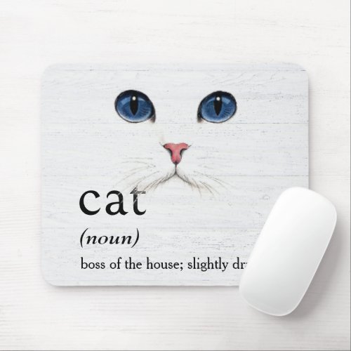 CAT Definition On Whitewashed Wood Mouse Pad