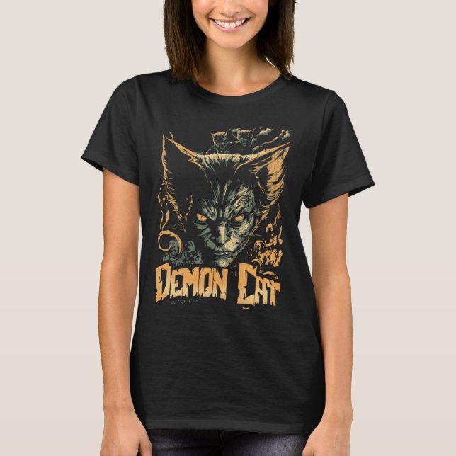 Cat Demon Cat Evil Sinister Kitty T-Shirt (Front)