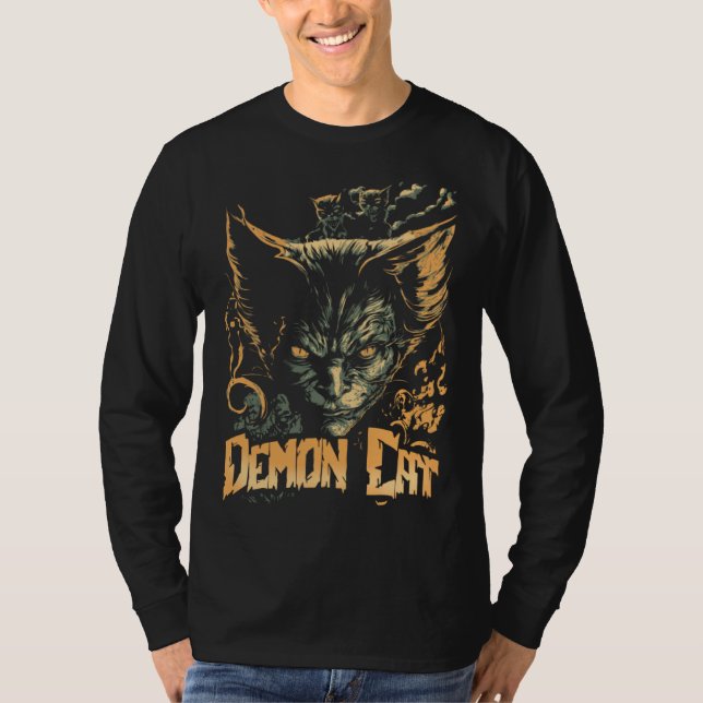 Cat Demon Cat Evil Sinister Kitty T-Shirt (Front)