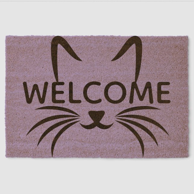Cat Design Coir Door Mat (Front)