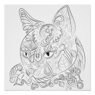 Cat design: Coloring poster