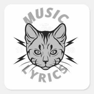 Cat design square sticker