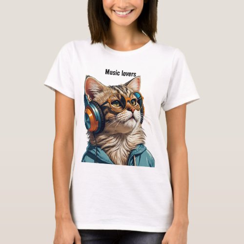 Cat design  T_Shirt