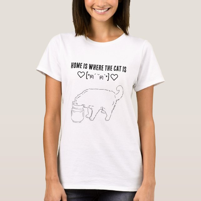 Cat Design T-Shirt Life is Purrfect with a Cat (Front)