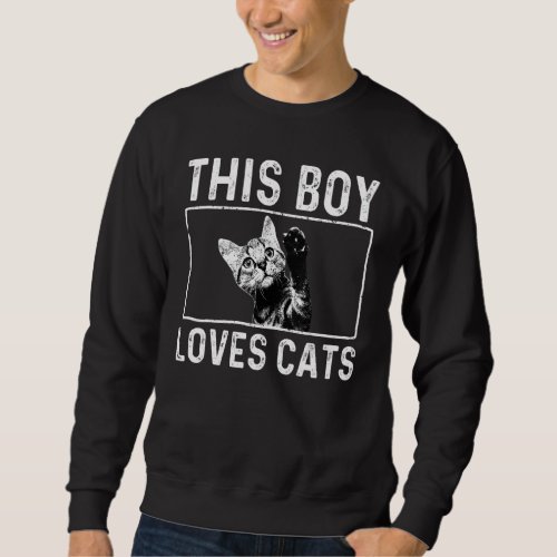 Cat Designs For Boys Kids Cute Kitty Kitten Pet Ow Sweatshirt
