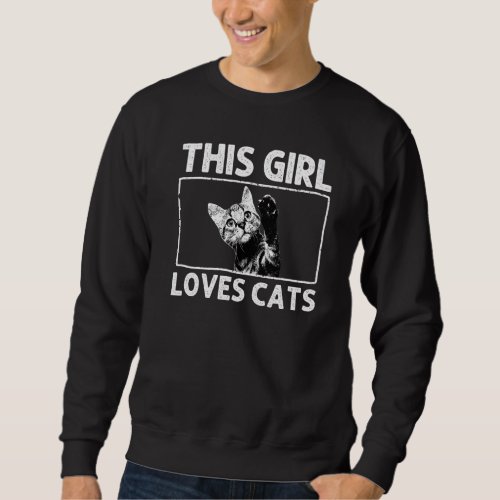Cat Designs For Girls Kids Cute Kitty Kitten Pet O Sweatshirt