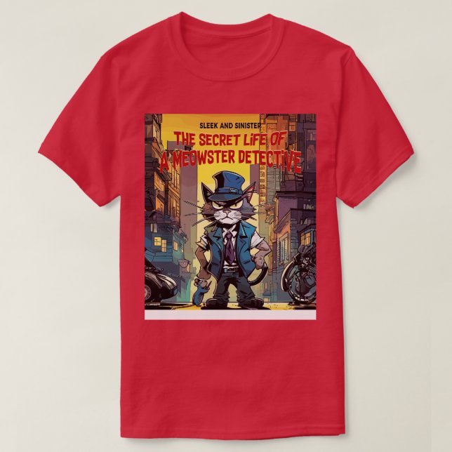Cat Detective T-Shirt (Design Front)