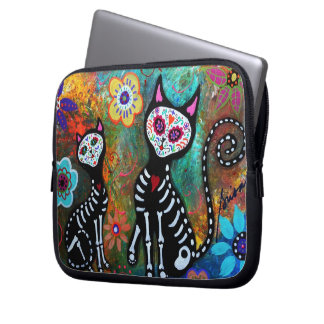 CAT DIA DE LOS MUERTOS LAPTOP SLEEVE