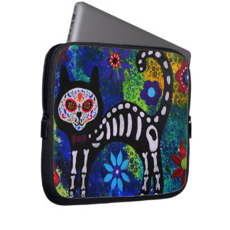 CAT DIA DE LOS MUERTOS LAPTOP SLEEVE