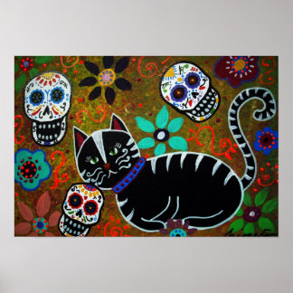 CAT DIA DE LOS MUERTOS POSTER