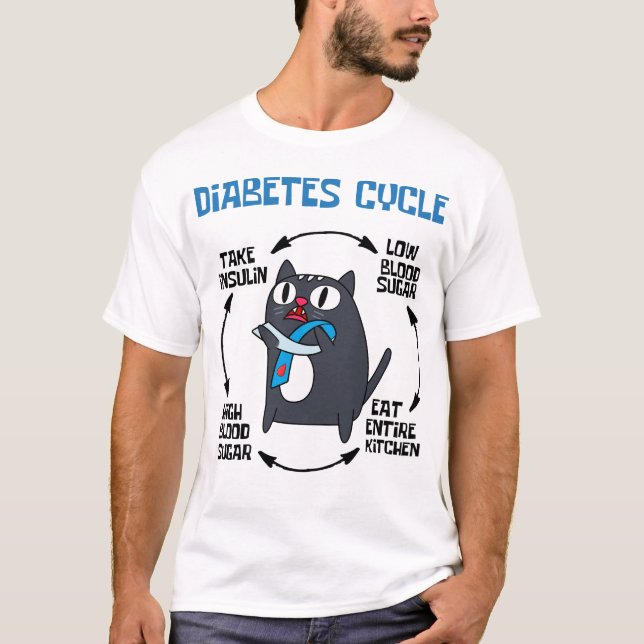 Cat Diabetes Cycle T-Shirt (Front)