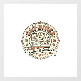 Cat Diner Cat Diner Retro Restaurant Cat Vintage V Floor Decals