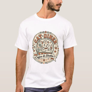 Cat Diner Cat Diner Retro Restaurant Cat Vintage V T-Shirt