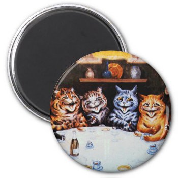 Cat Dinner Party Louis Wain Artwork Magnet by artisticcats at Zazzle