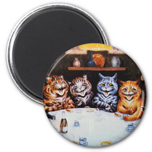 Cat Dinner Party Louis Wain Artwork Magnet