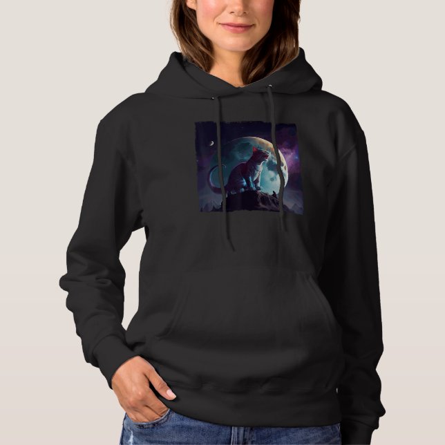 Cat Dinosaur Moon Hoodie (Front)