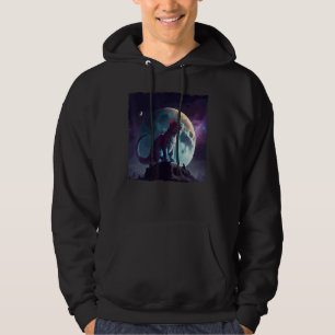 Cat Dinosaur Moon Hoodie
