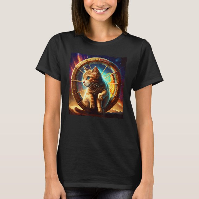 Cat Dinosaur Space T-Shirt (Front)