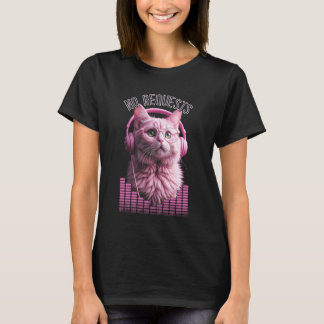 Cat DJ No Requests Kitty Headphones Equalizer Musi T-Shirt