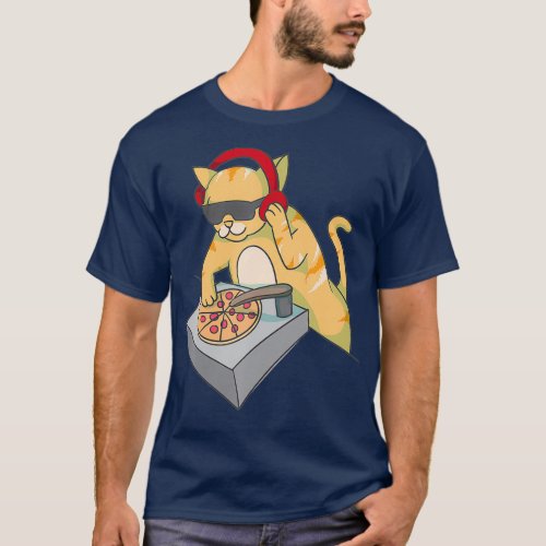 Cat DJ Pizza Shirt  Cool Kitty Disc Jockey Funny
