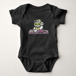Cat DJ Techno Music Lover Electro Musician Baby Bodysuit