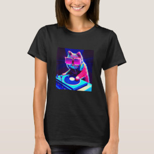 Cat DJ Vaporwave  Aesthetic Men Boys Girls Women A T-Shirt
